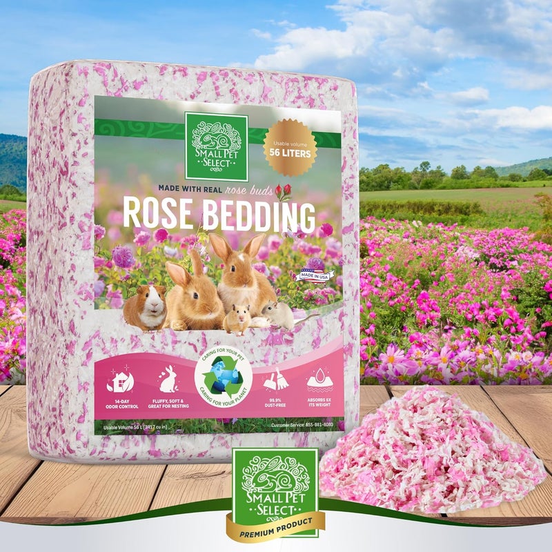 Small Pet Select - Natural Paper Bedding with Real Rose Petals. Rabbits, Guinea Pigs, and Other Small Animals, 56L - Image 4